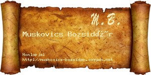 Muskovics Bozsidár névjegykártya